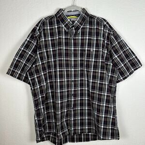 George Strait mens Sz XXL short sleeve shirt plaid button closure Cowboy Western